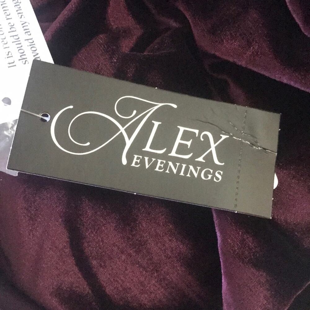 Alex Evenings size 6P Off the Shoulder Velvet Dress - Picture 8 of 8
